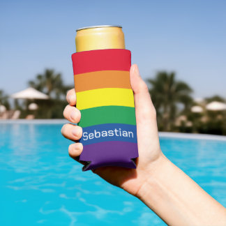 LGBT Gay Rainbow Prilag Personalisiert Selters Dosenkühler