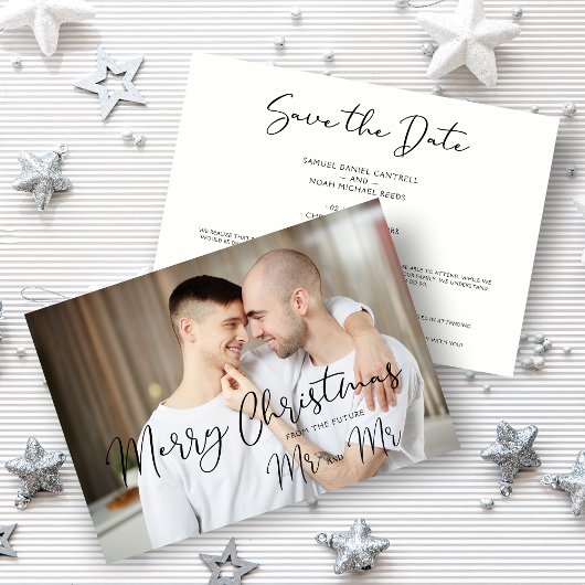 LGBT Gay Simple Mr & Mr Christmas Couple Wedding