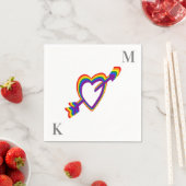 LGBT Gay Wedding Pride Rainbow Heart mit Arrow Serviette (Beispiel)