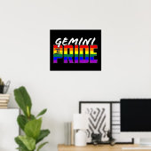 LGBT Gemini Prix Flag Zodiac-Zeichen Poster (Heimbüro)