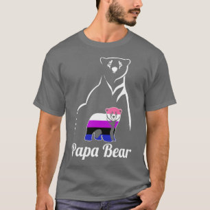 LGBT Genderfluid Papa Bear Genderfluid Flag T-Shirt