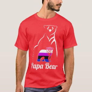 LGBT Genderfluid Papa Bear Genderfluid Flag T-Shirt