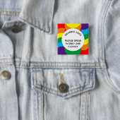 LGBT+ Geometrische Regenbogenharte (2 Zoll) Button (Beispiel)