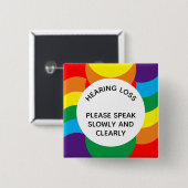 LGBT+ Geometrische Regenbogenharte (2 Zoll) Button (Vorne & Hinten)