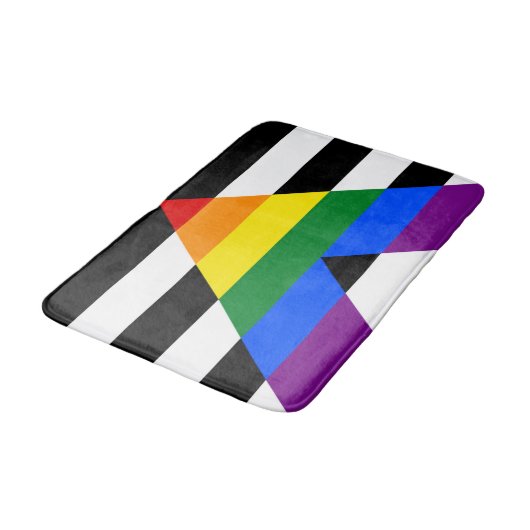 LGBT gerade Flagge Bad Mat Badematte (Schrägansicht)