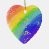 LGBT-getränkter Aquarellbogen und Gold Keramik Ornament (Rechts)