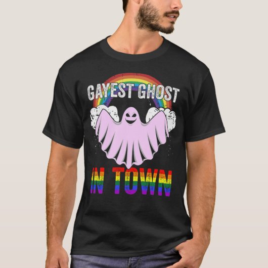 LGBT Ghost Halloween Gay Costume Rainbow (1) -stan T-Shirt (Vorderseite)