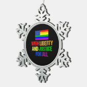 LGBT gleiche Recht-Regenbogen-amerikanische Flagge Schneeflocken Zinn-Ornament (Rechts)