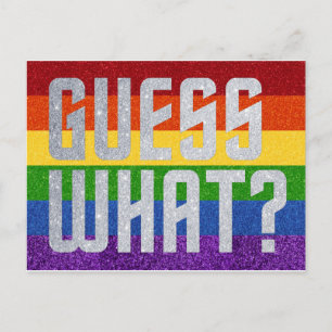 LGBT Glitter Errate was? Coming-Out-Karte Postkarte