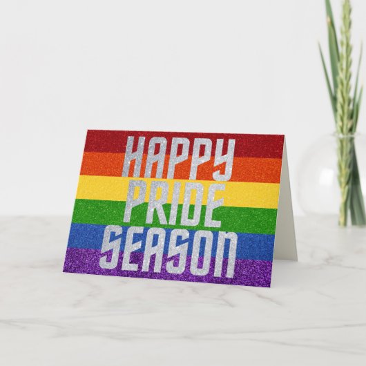 LGBT Glitter Frohe Pride-Saison Karte (Vorderseite)