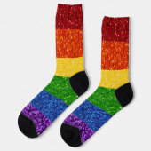 LGBT Glitter Rainbow Pride Flag Socken (Linkes Detail)