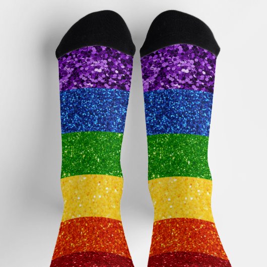 LGBT Glitter Rainbow Pride Flag Socken (Oben)