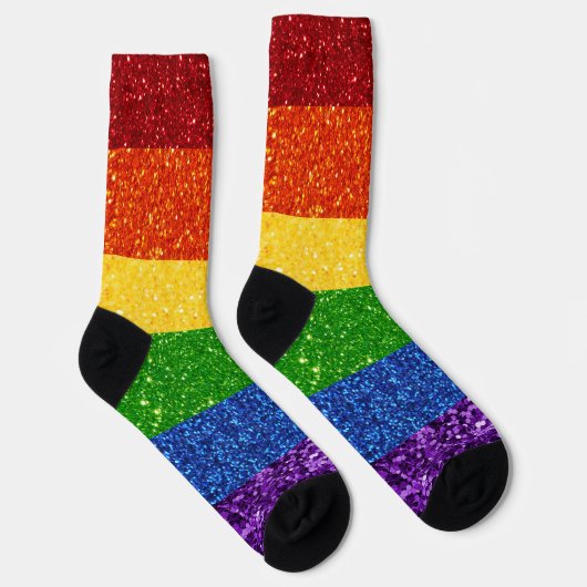 LGBT Glitter Rainbow Pride Flag Socken (Rechts)