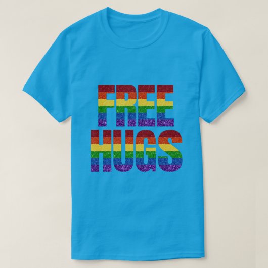 LGBT-Glitzer - Flag-freie Hugs T-Shirt (Design vorne)