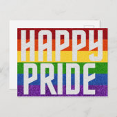 LGBT-Glitzer-Happy-Pride-Karte Postkarte (Vorne/Hinten)