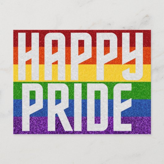 LGBT-Glitzer-Happy-Pride-Karte Postkarte (Vorderseite)