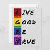 LGBT Glitzer Live Good Be True Card Postkarte (Vorne/Hinten)