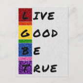 LGBT Glitzer Live Good Be True Card Postkarte (Vorderseite)