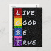 LGBT Glitzer Live Good Be True Card Postkarte (Vorne/Hinten)