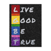 LGBT Glitzer Live Good Be True Card