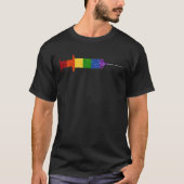 LGBT-Glitzer Pride Rainbow-Impfung T-Shirt (Vorderseite)