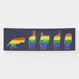 LGBT Glitzer Rainbow ASL Prix Banner
