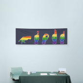 LGBT Glitzer Rainbow ASL Proud Banner (Messeveranstaltung)