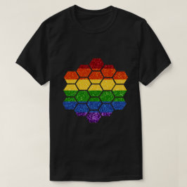 LGBT Glitzer Rainbow Honeycomb T-Shirt