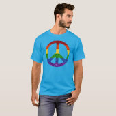 LGBT Glitzer Rainbow Peace Sign T-Shirt (Vorne ganz)