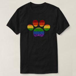 LGBT Glitzer Rainbow Pfow Print T-Shirt