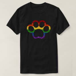 LGBT Glitzer Rainbow Priw Paw T-Shirt
