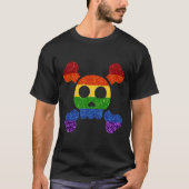 LGBT Glitzer Rainbow Skull 'n' Crossbones T-Shirt (Vorderseite)