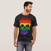 LGBT Glitzer Rainbow Skull T-Shirt (Vorne ganz)