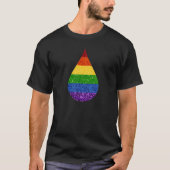 LGBT Glitzer Rainbow Teardrop T-Shirt (Vorderseite)