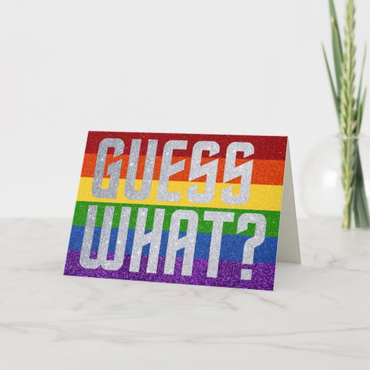 LGBT Glitzer raten Sie was? Coming Out Card Karte (Vorderseite)
