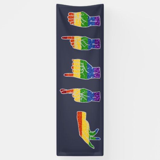 LGBT-Glitzer-Regenbogen-ASL-Preis Banner (Vertikal)