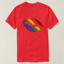 LGBT-Glitzer-Regenbogen-Lippen T-Shirt