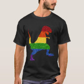 LGBT-Glitzer-Regenbogen-Prix T-Rex T-Shirt (Vorderseite)