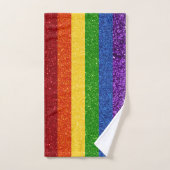LGBT-Glitzer-Regenbogenfarben Badhandtuch Set (Handtuch)