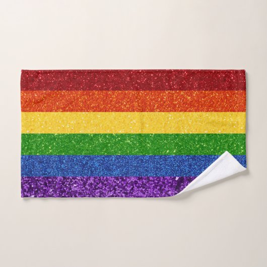 LGBT-Glitzer-Regenbogenfarben Badhandtuch Set (Handtuch)
