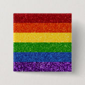 LGBT-Glitzer-Regenbogenfarben Button (Vorderseite)