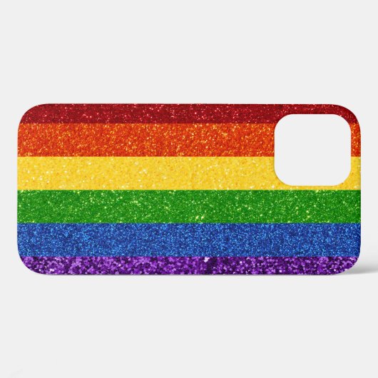 LGBT-Glitzer-Regenbogenfarben Case-Mate iPhone Hülle (Rückseite (Horizontal))