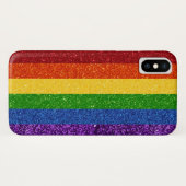 LGBT-Glitzer-Regenbogenfarben Case-Mate iPhone Hülle (Rückseite (Horizontal))