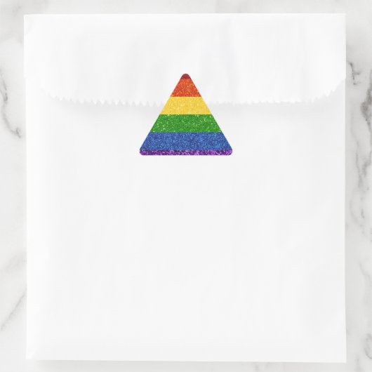 LGBT-Glitzer-Regenbogenfarben Dreieckiger Aufkleber (Tasche)