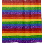 LGBT-Glitzer-Regenbogenfarben Duschvorhang (Vorderseite)