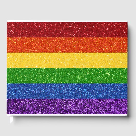 LGBT-Glitzer-Regenbogenfarben Gästebuch (Vorderseite)