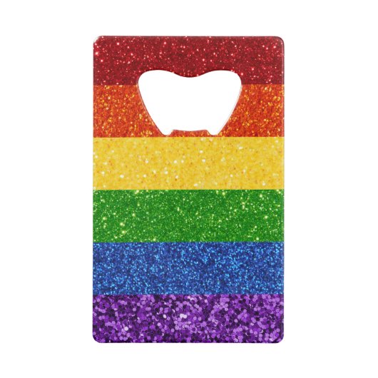 LGBT-Glitzer-Regenbogenfarben Geldbeutel Flaschenöffner (Vorderseite)