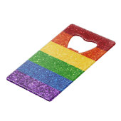 LGBT-Glitzer-Regenbogenfarben Geldbeutel Flaschenöffner (Rückseite Schrägansicht)