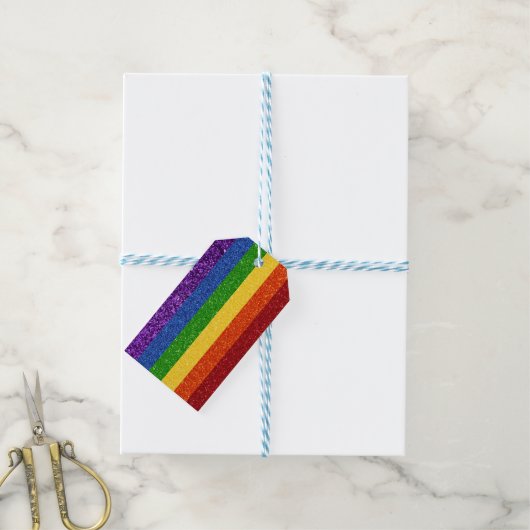 LGBT-Glitzer-Regenbogenfarben Geschenkanhänger (Mit Garn)