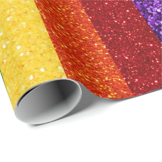 LGBT-Glitzer-Regenbogenfarben Geschenkpapier (Rolleneckpunkt)